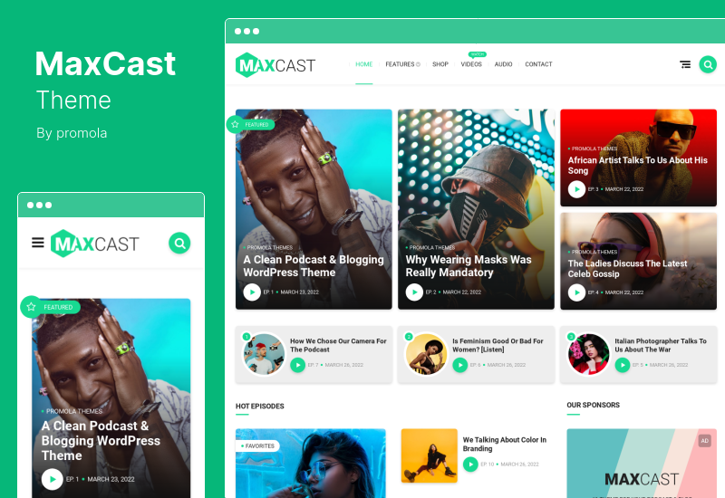 Thème MaxCast - Un thème de blog de podcasting WordPress