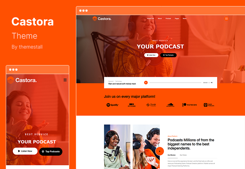 Thème Castora - Thème WordPress pour podcasts