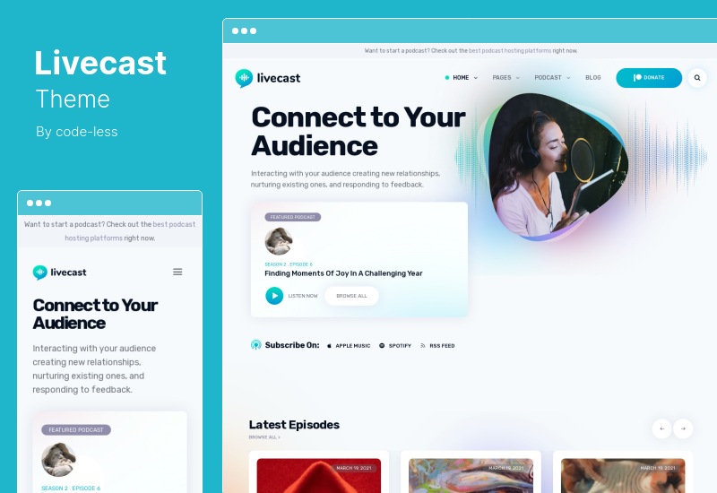 Thème Livecast - Thème WordPress Podcast