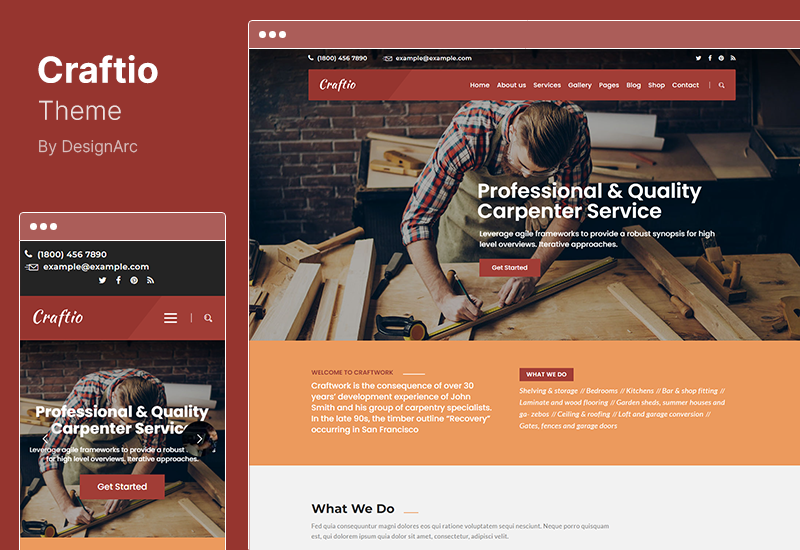 Tema Craftio - Tema WordPress per falegname