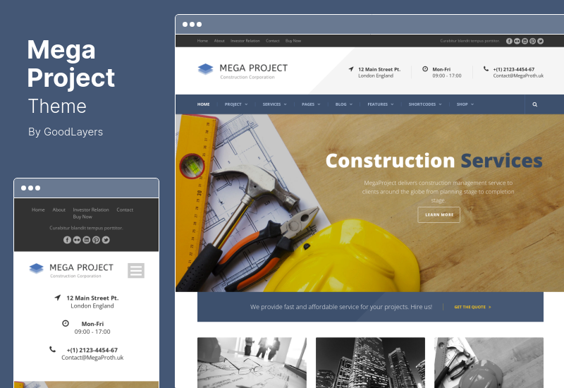 Tema Mega Project - Tema WordPress per la costruzione