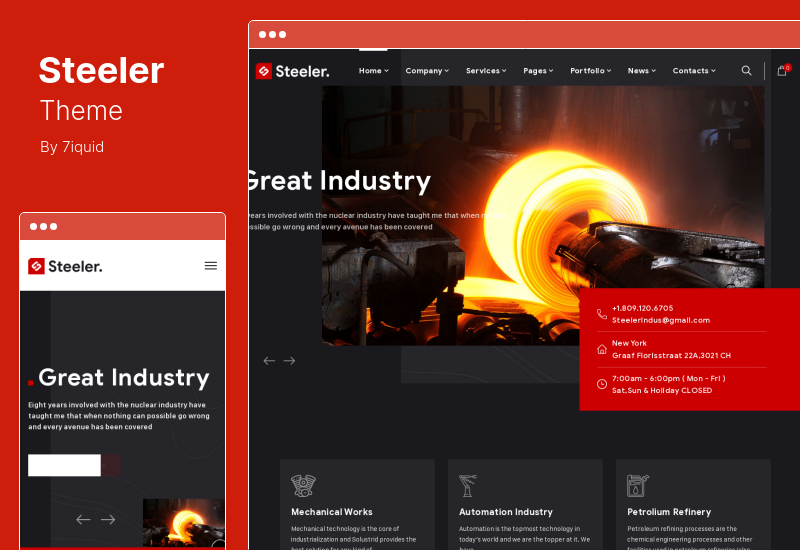 Tema Steeler - Tema WordPress per la produzione industriale