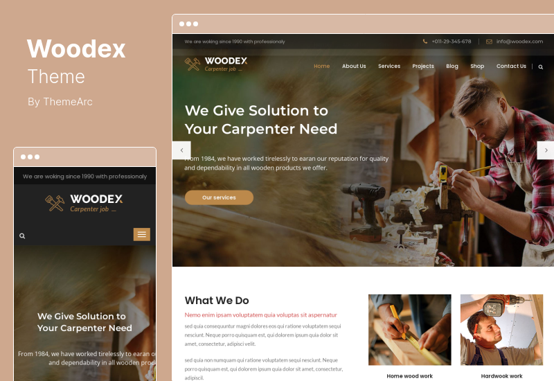 Tema Woodex - Tema WordPress per falegname artigiano