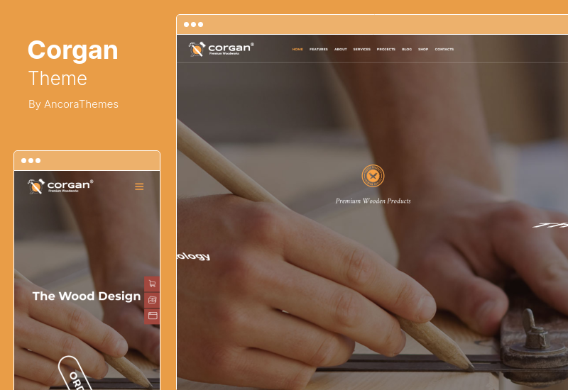 Tema Corgan - Tema WordPress per pavimenti in falegnameria e carpenteria