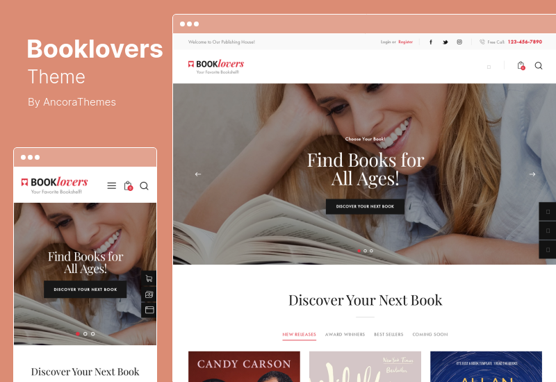 Tema degli amanti dei libri - Tema WordPress della casa editrice e del negozio di libri RTL