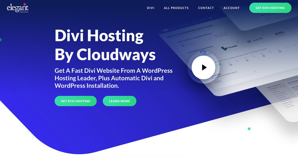 Divi Hosting dengan Cloudways