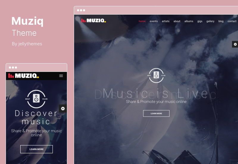 Muziq Theme - WordPress-Theme für Musikbandmusiker