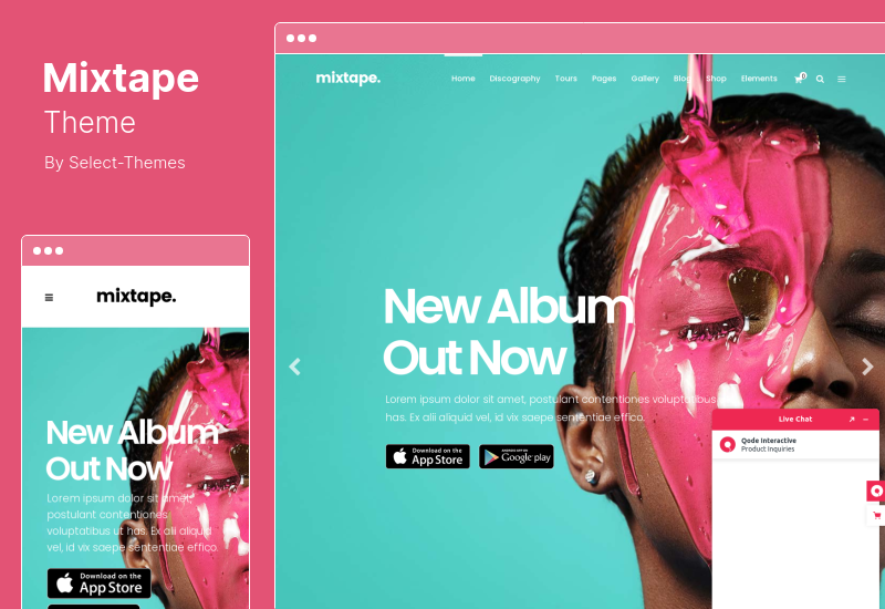 Mixtape-Thema - Musik-WordPress-Thema für Künstlerfestivals