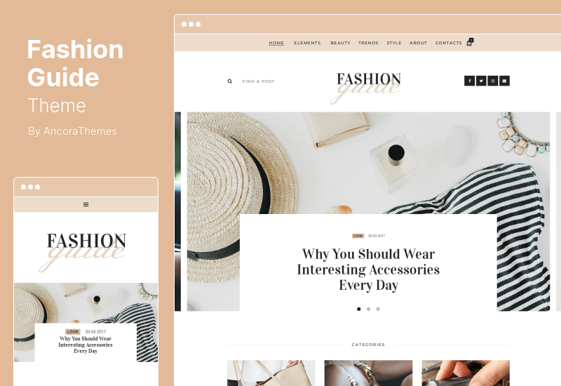 Tema della guida alla moda - Tema WordPress del blog di stile di vita della rivista online