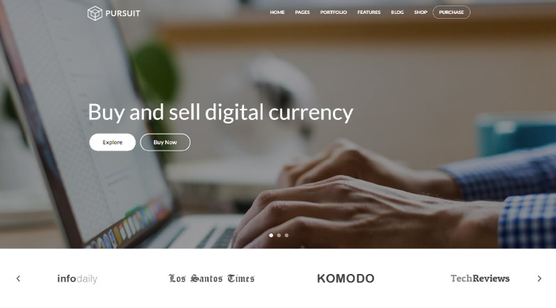 5 Tema Wordpress Cryptocurrency Praktis Teratas 5 Pursuit WP Theme