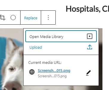 มุมมองโดยละเอียดของเมนู Open Media Library ใน WordPress