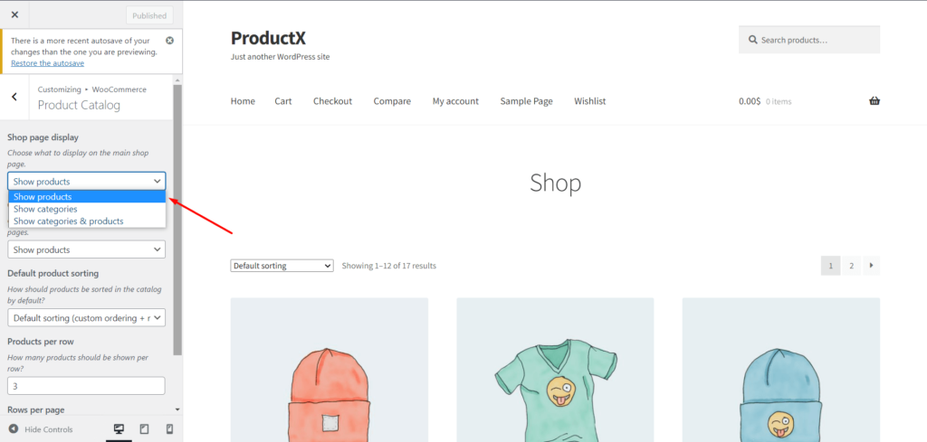 WooCommerce: แสดงหมวดหมู่ในหน้าร้านค้า! 3 Show Products on Shop Page
