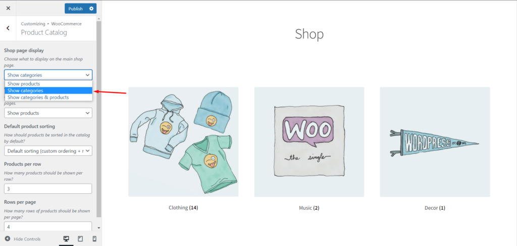 WooCommerce: แสดงหมวดหมู่ในหน้าร้านค้า! 4 Show Categories on Shop Page