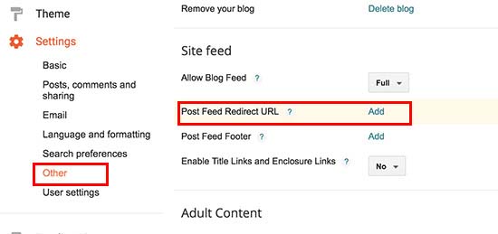 إعادة توجيه موجز RSS Blogger