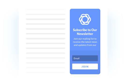 Bloom WordPress e-posta pazarlama eklentisi Widget-alan Opt-In Formu