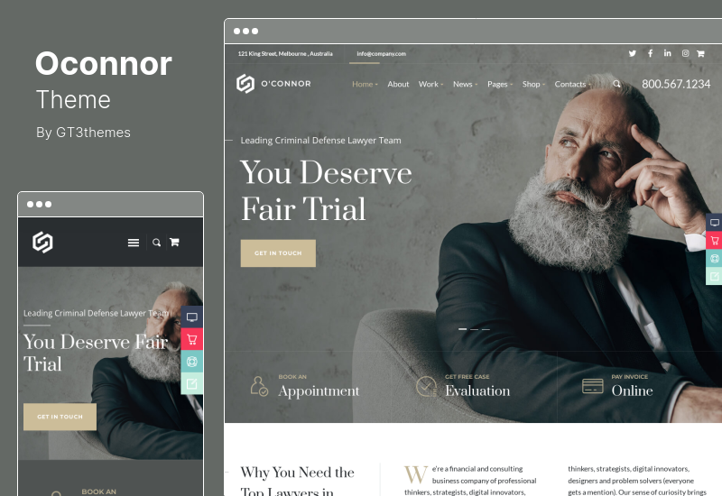 Tema Oconnor - Diritto, Avvocato Avvocato Tema WordPress