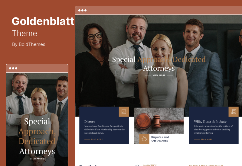 Tema Goldenblatt - Tema WordPress per Avvocato, Avvocato Studio Legale