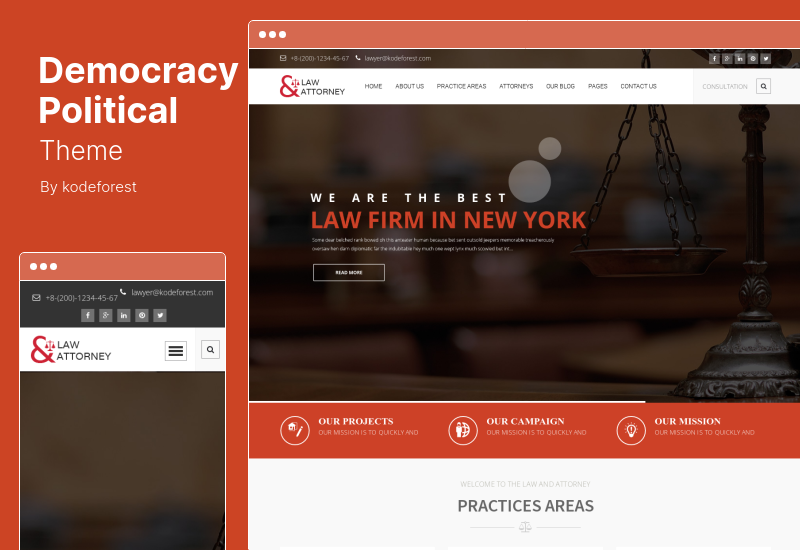 Tema politico della democrazia - Tema WordPress dell'avvocato