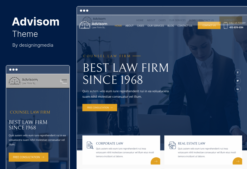 Tema Advisom - Tema WordPress per studio legale