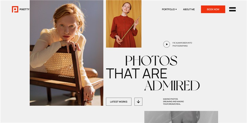 sistema di prenotazione della fotografia di intestazione pixetty