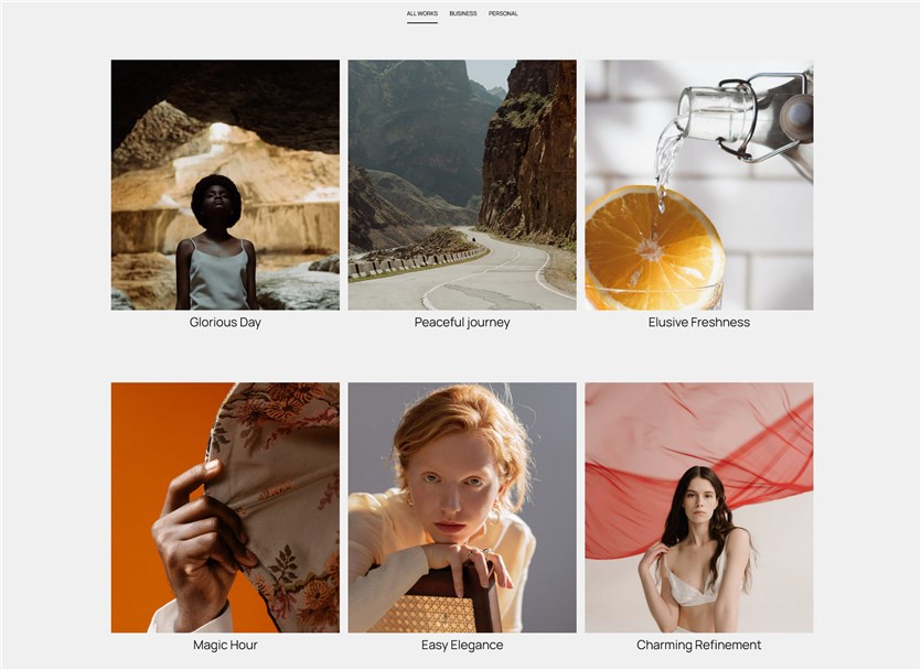 classico sistema di prenotazione di fotografie di portfolio