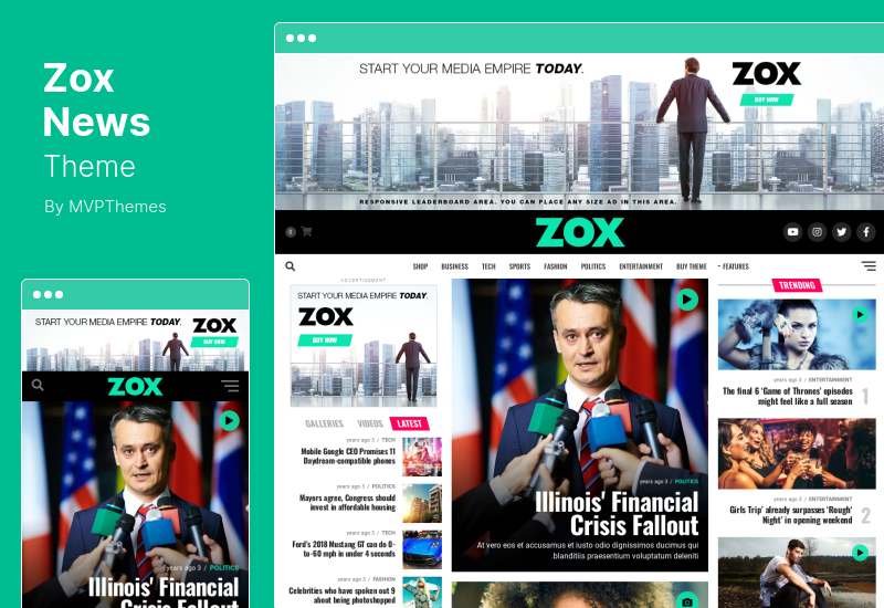 Zoxニュースのテーマ-プロのWordPressニュースと雑誌のテーマ