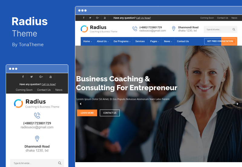 Tema Radius - Tema WordPress per la formazione aziendale