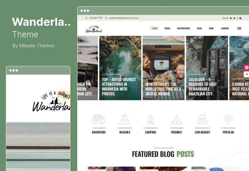 Wanderland 主題 - 旅遊博客 WordPress 主題