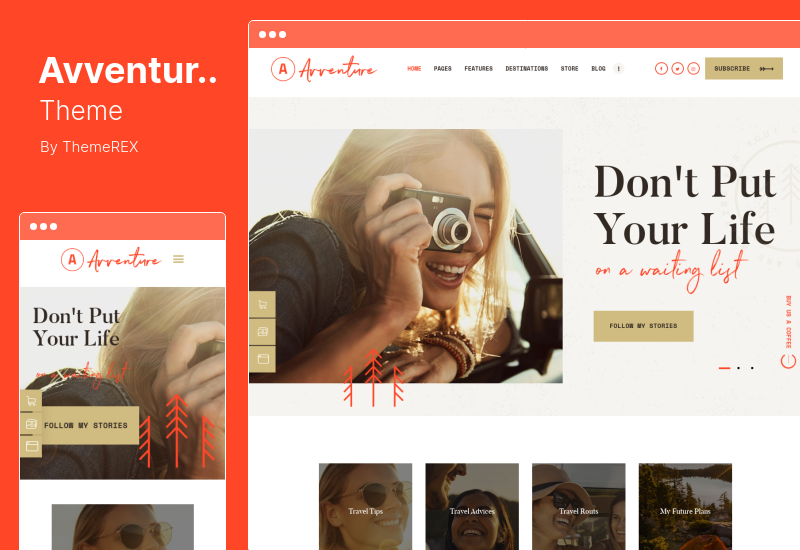 Avventure 主題 - 個人旅行和生活方式博客 WordPress 主題