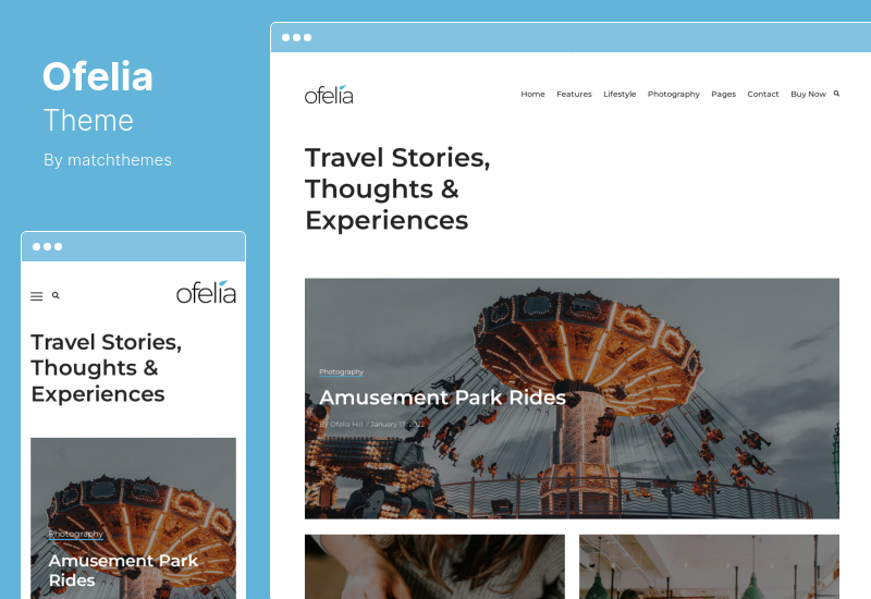 Ofelia 主題 - 旅遊個人博客 WordPress 主題