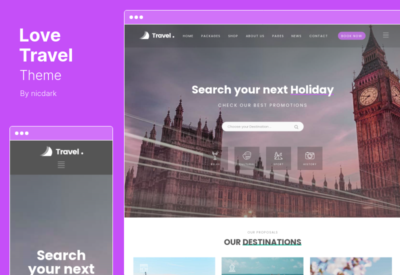 愛旅遊主題 - 創意旅行社 WordPress 主題