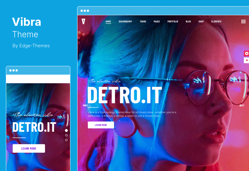Vibra Theme - 適用於 DJ、藝術家節的音樂 WordPress 主題