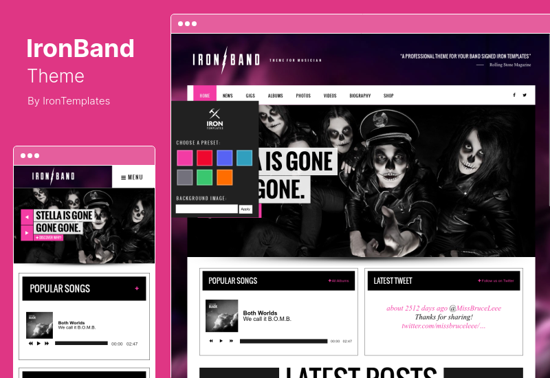 IronBand 主題 - 樂隊 DJ WordPress 主題