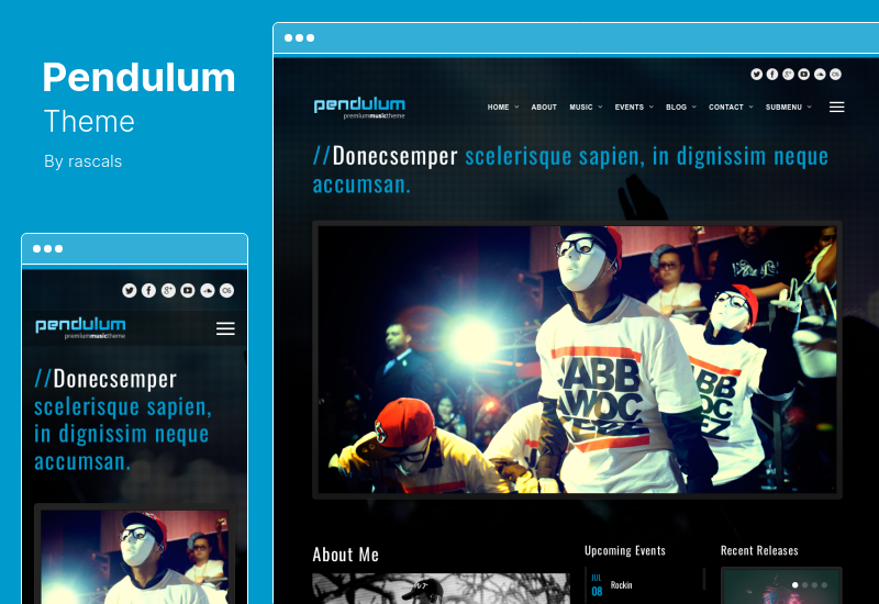 Pendulum Theme - WordPress 的 Beat Producers、DJ 活動主題
