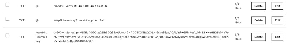 GoDaddy TXT kayıtları