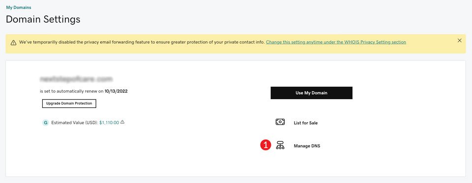 GoDaddy DNS'yi yönetin