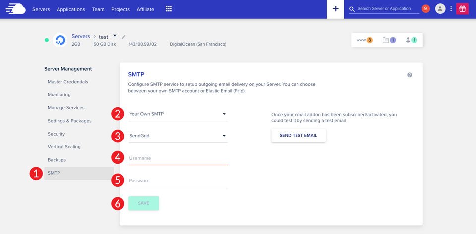 SendGrid e-posta pazarlama kampanyalarını yapılandırın Cloudways