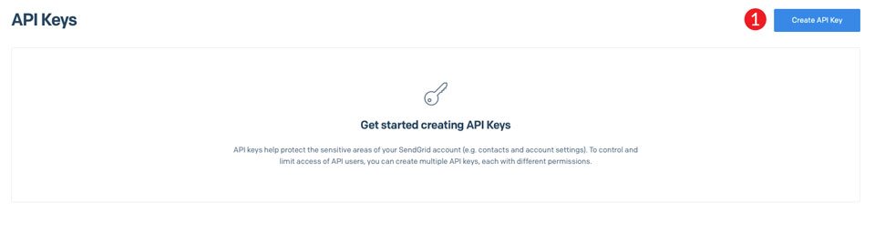 API anahtarı SendGrid oluştur
