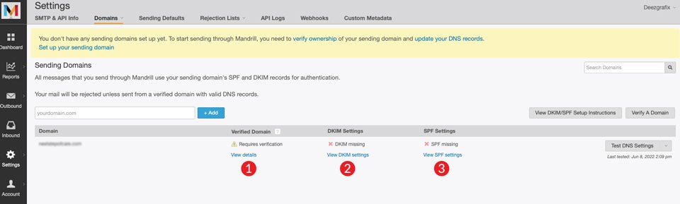 Mandrill DNS kayıtlarını doğrulayın