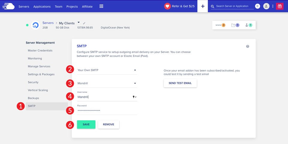 Mandrill e-posta pazarlama kampanyalarını yapılandırın Cloudways