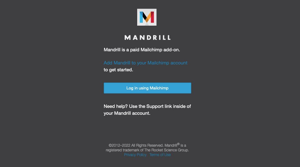 Mandrill'e giriş yapın