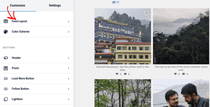 Макет ленты Instagram