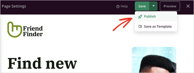 ナビゲーションなしのpublish-landing-page-SeedProd publish landing page without navigation