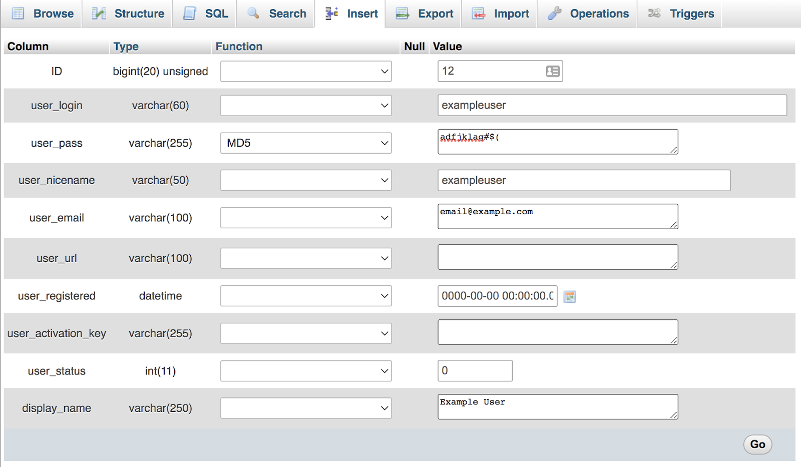 在 phpmyadmin 中創建一個新用戶