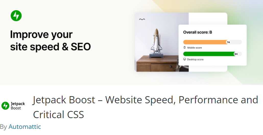 screenshot della homepage di Jetpack Boost