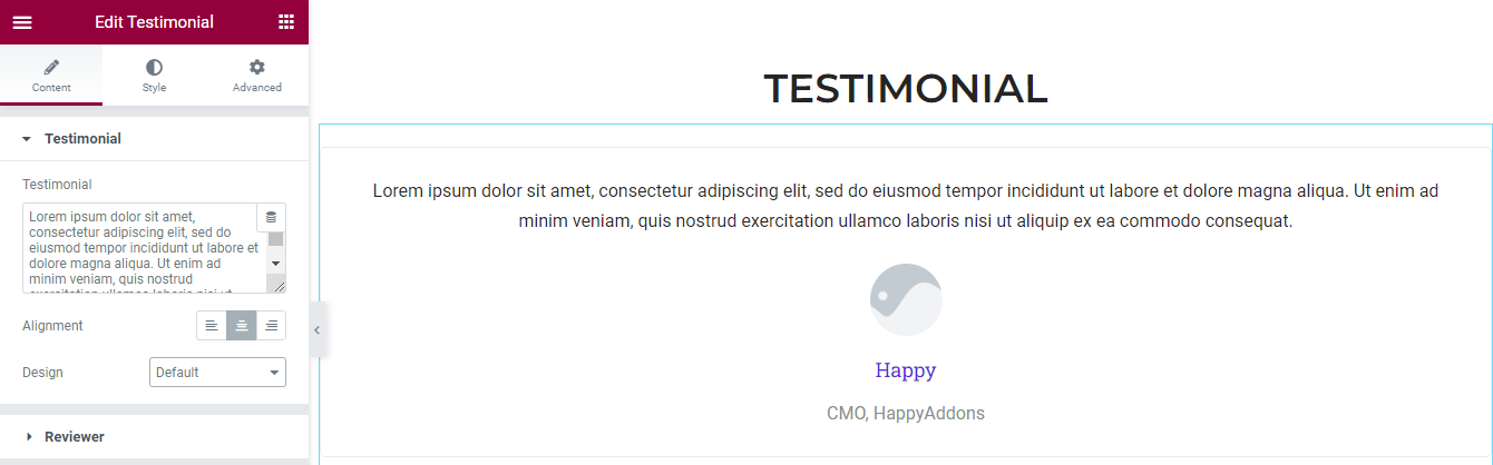2022'de Sizin İçin En İyi 5 Elementor Portföy Şablonu 14 Manage Testimonial Content