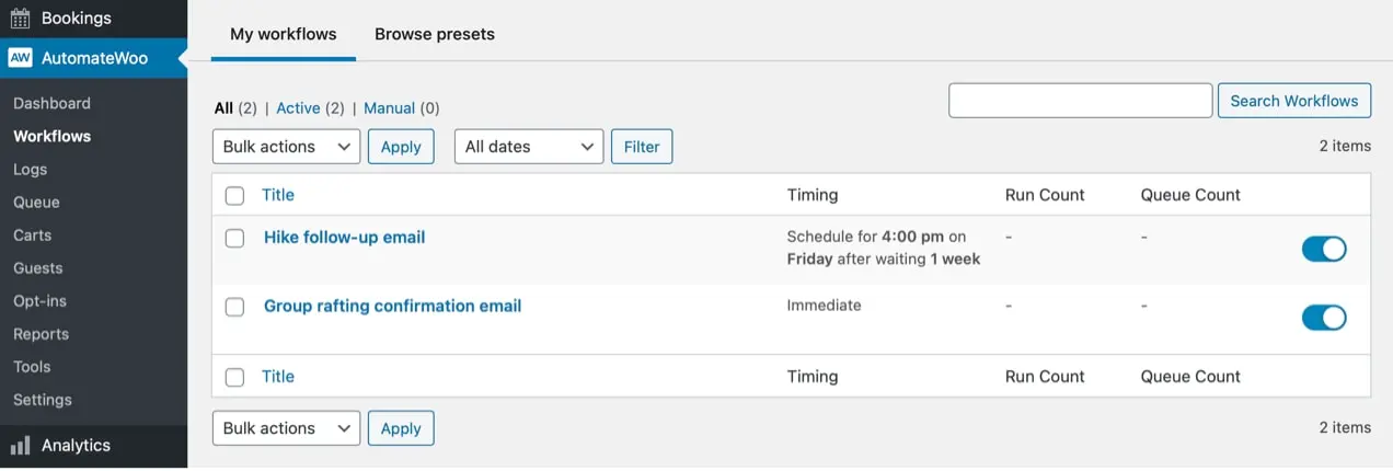creazione di e-mail di follow-up con AutomateWoo
