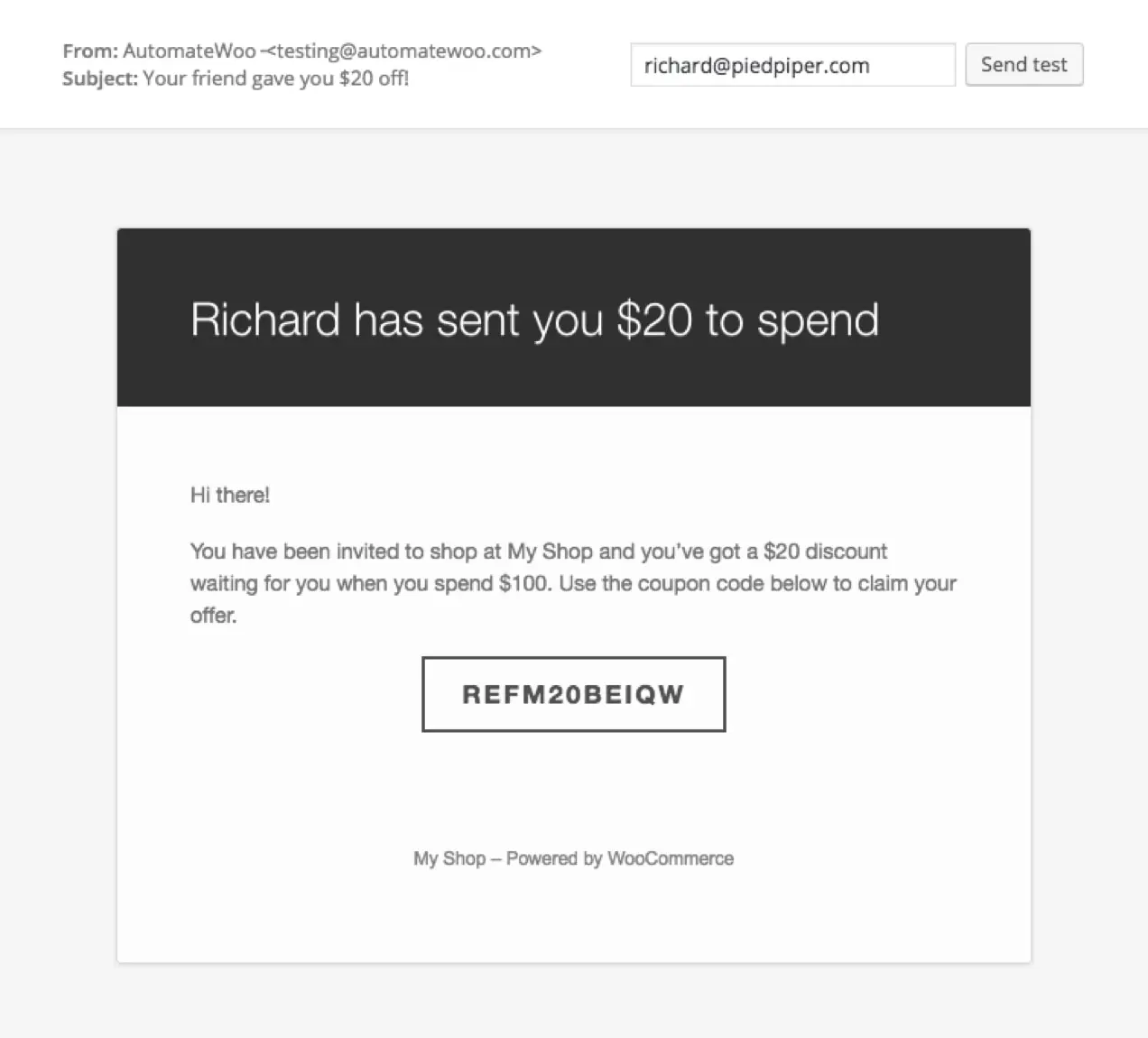 segnala un'e-mail di un amico