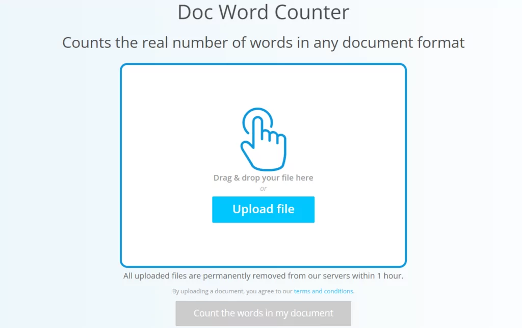 Doc Word Counter صفحة ويب موقع عداد الكلمات