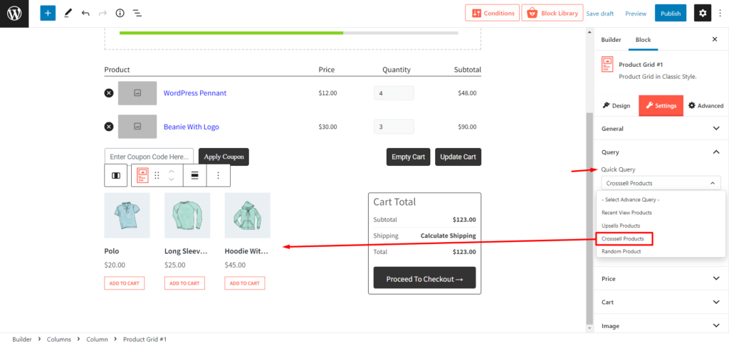كيفية تحرير صفحة عربة WooCommerce باستخدام ProductX 9 Cross Sell Product